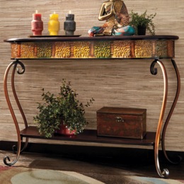 Corinne Embossed Console Table, , large