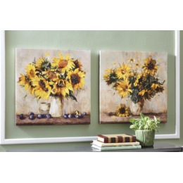 Set of 2 Sunflower Arrangement Wall Art, , large