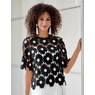 Floral-Pattern Lace Top, , large