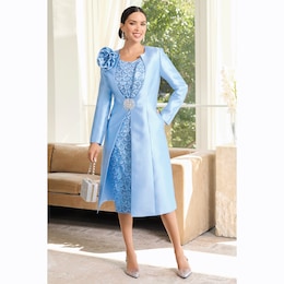 Courtenay Sequin-Lapel Jacket Dress, , large