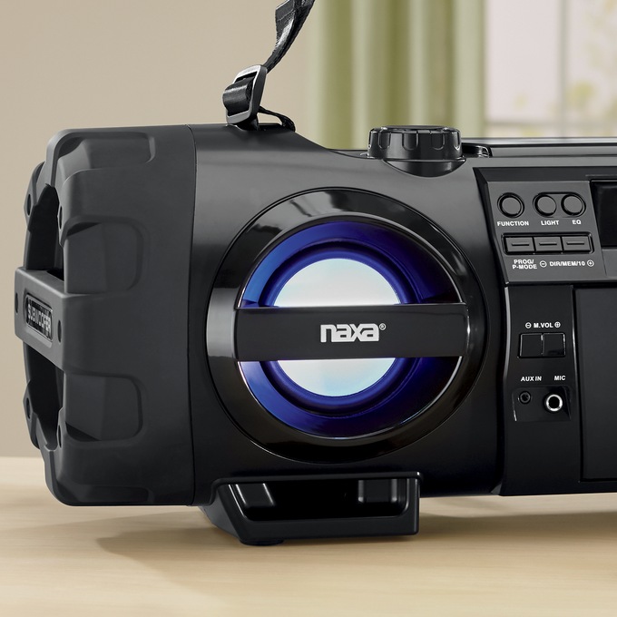 Naxa Bass Reflex Boom Box and PA System with Bluetooth, , large