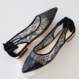 Midnight Velvet Lace Flat, , large