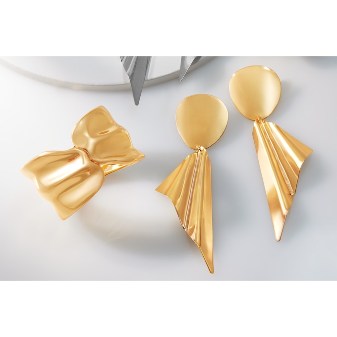 Wave Hinge Bangle & Drop Earrings - Buy Both and Save, , large