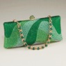 Swirl Rhinestone Clutch Bag, Green, large
