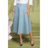 Delta Belted Women&rsquo;s Metallic Denim Midi Skirt with Sequins, , large