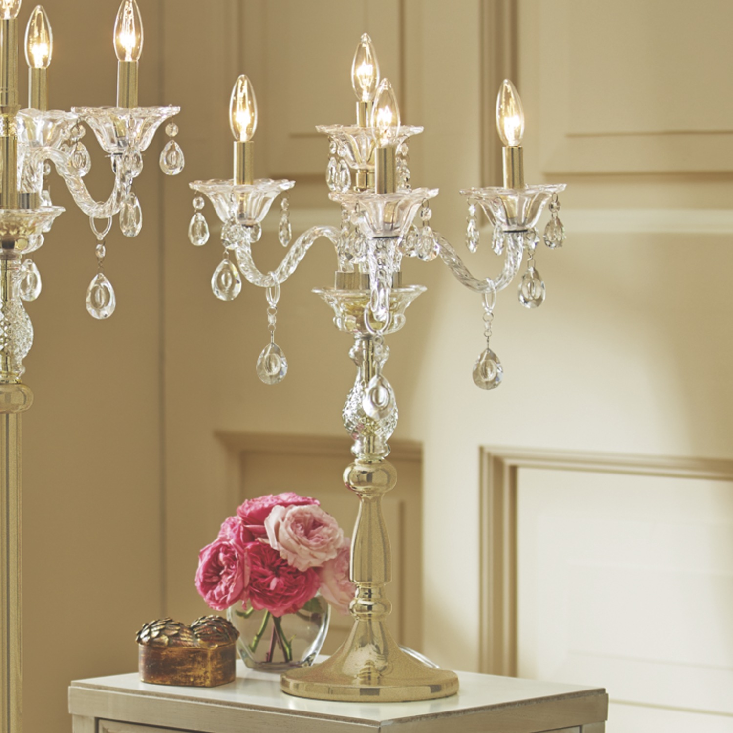 Crystal Tabletop Candelabra Midnight Velvet