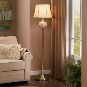 Round Capiz Floor Lamp, , large
