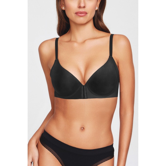 Invisible Back Smoother Bra, Black, large