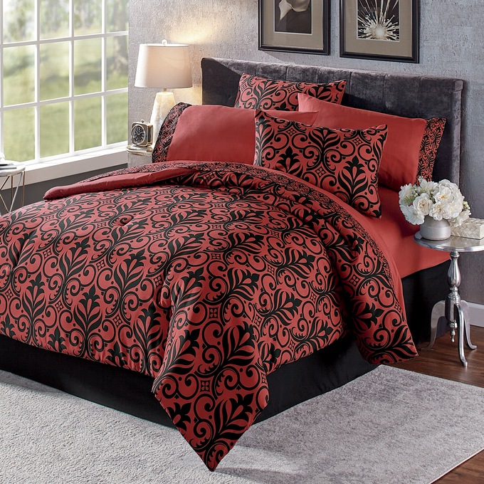 Color Connection Damask Comforter Set Midnight Velvet