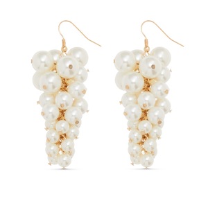 Faux Pearl Multi-Chain Earrings, , large