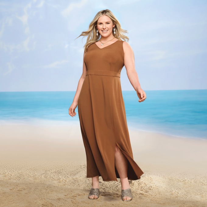 V-Neck Tank Maxi Dress, , large
