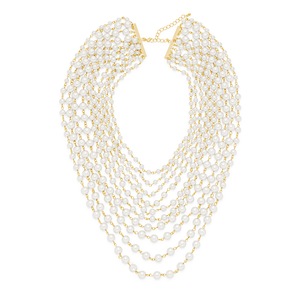 Faux Pearl Multi-Chain Necklace, , large