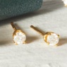 14K Gold Lab-Created Diamond Round Solitaire Post Earrings - .25 CTTW, Yellow Gold, large