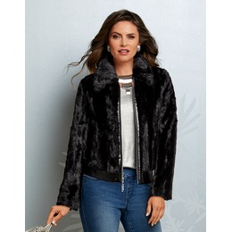 Faux-Fur Bomber Jacket, , large