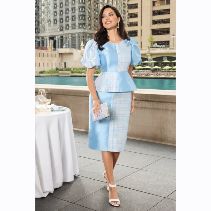 Mariella Peplum Sheath Dress, , large