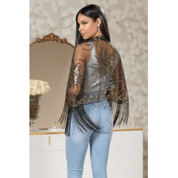 Beaded Sequin Shawl, , large