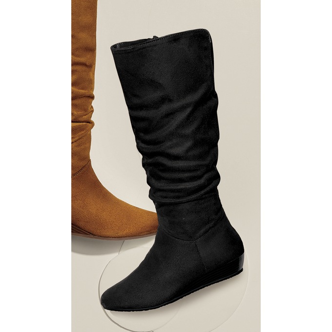 Amanda D'Laurie Tall Scrunch Boot, Black, large