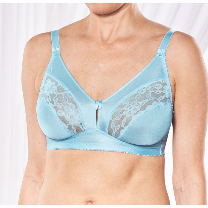 2-Pack Lace Inset Bra, Blue, large