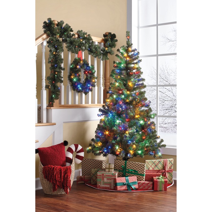 3-Piece Prelit Tree, Wreath and Garland Set, , large