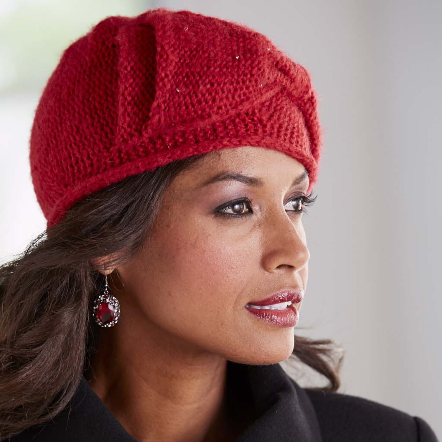 Bow Knit Beanie Midnight Velvet