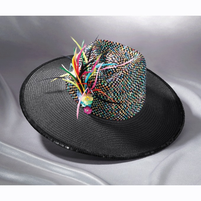 Whittall Shon Confetti Brimmed Hat Midnight Velvet