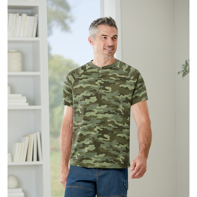Men's Short Sleeve Henley, , large