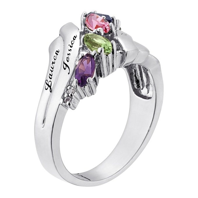 Marquis Magic Family Name and Birthstone Ring, , large