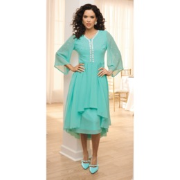 Allyson Ruffle Hem Jacket Dress, , large