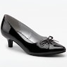 Midnight Velvet Cutout Bow Kitten Heel, Black Patent, large