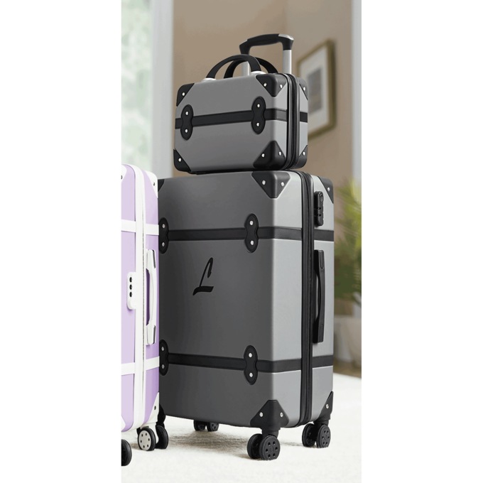 2-Piece Retro Hard-Sided Luggage Set, , large