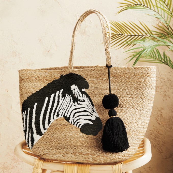 Animal Straw Tote, , large