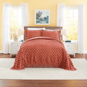 Color Connection Autumn Chenille Dot Bedspread, , large