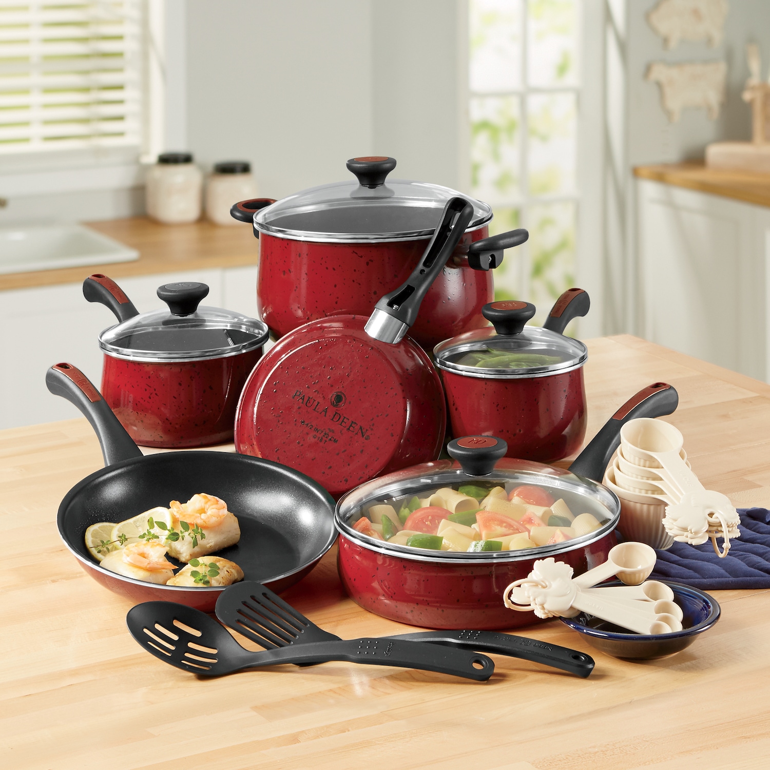 Paula Deen 21-Piece Riverbend Speckled Cookware Set ...