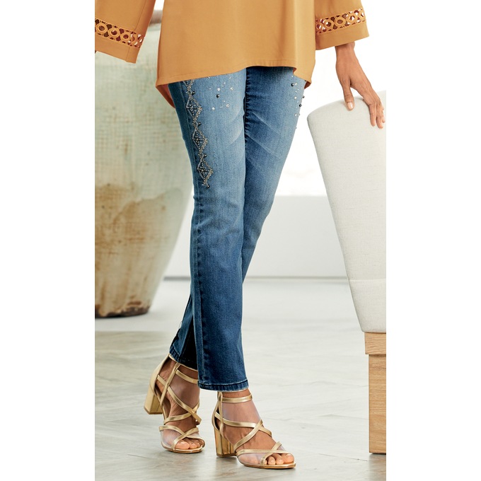 Adore Embellished Jean, , large
