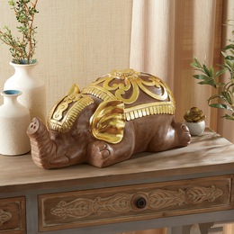Snoozing Elephant Statue, , large