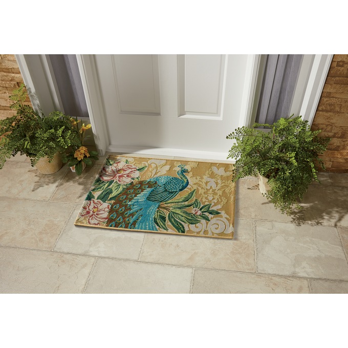 Peacock Indoor/Outdoor Mat - 20" x 30", , large