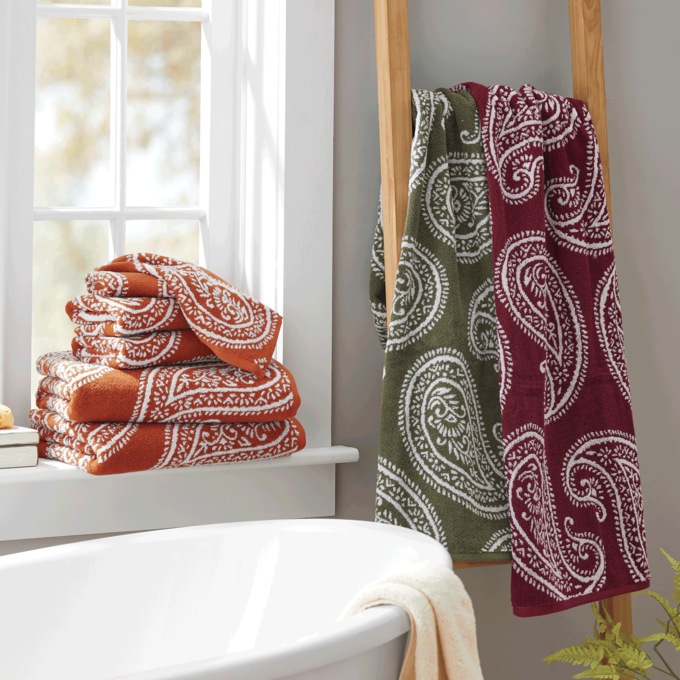 6-piece Serene Paisley Towel Set, , large