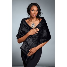 Amber Faux-Fur Stole, , large