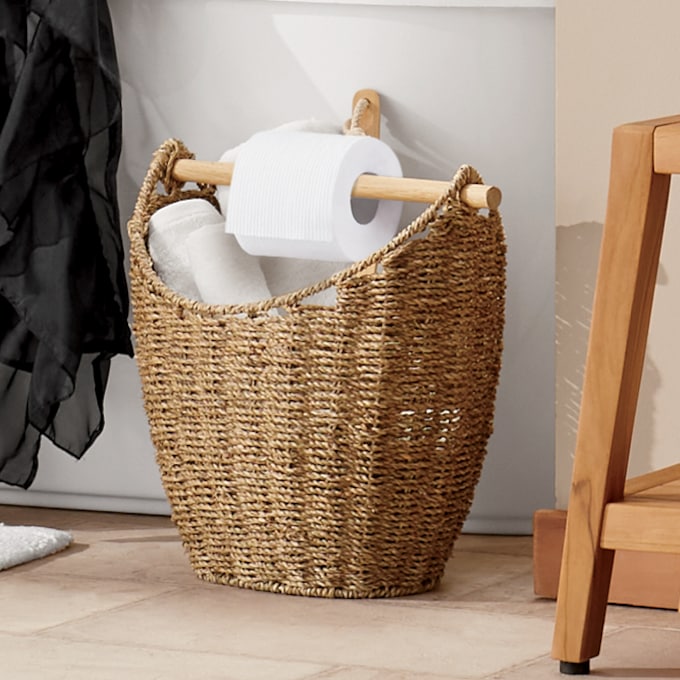 Woven Toilet Paper Basket, , large