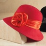 Floral Bow Wool Fedora, , large