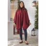 Warm Fleece Cape with Open Front and All-around Ruffle Trim, , large