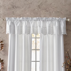 Scalloped Eyelet Cotton Valance, , large