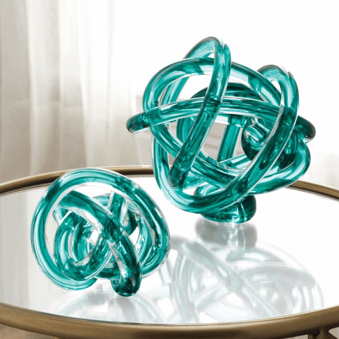 Set of 2 Modern Glass Sculptures, , large