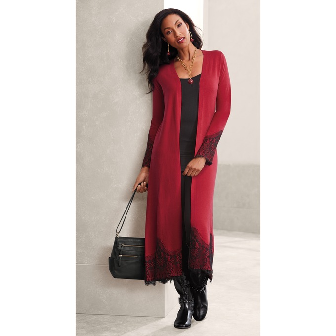 Lissa Lace Cardigan, , large