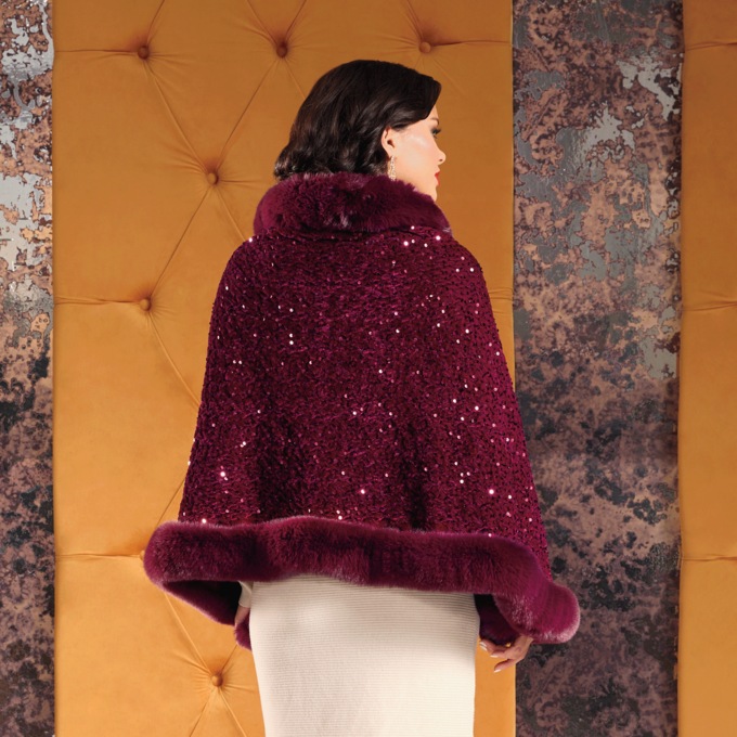 Sequin Wrap, Wine, large