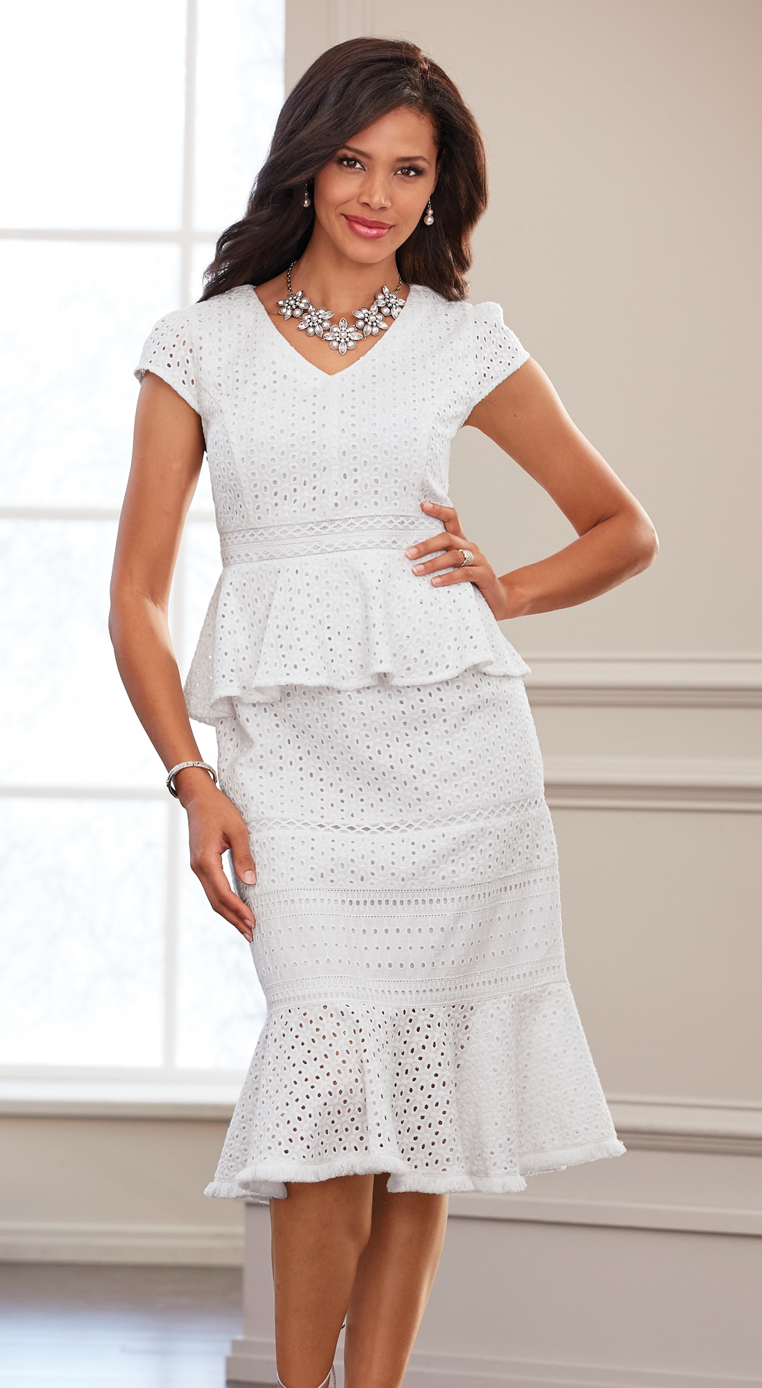 plus all over lace shift dress
