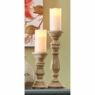 Set of 2 Turned Candleholders, , large