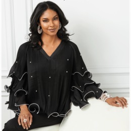 Mia Ruffled Blouse, , large