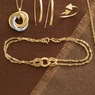 10K Gold 3-Link 2-Strand Bracelet, , large