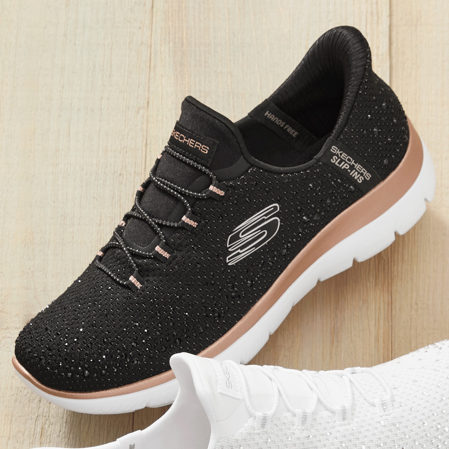 Skechers Women's Slip-Ins Summits Brilliant Shine Shoe | Midnight
